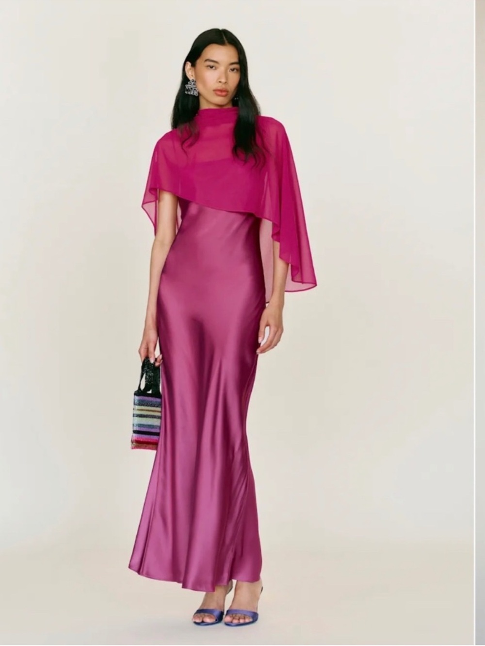 Reformation Lilibeth Silk Dress in Hibiscus Tea size small